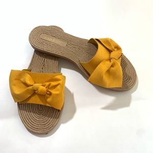 Bow Detail Espadrille Slide Sandals